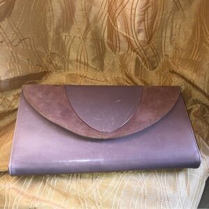 Frenchy of California Lilac Leather‎ Suede vintage clutch